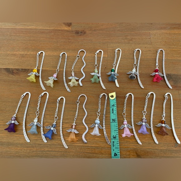 Handmade Medium Blue Angel Fairy Bookmark with Silver Tone Hook - ideal Gift - Picture 7 of 7